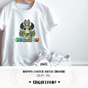 Teaser smietz Digistamp / Clipart - Happ Easter Oster Drache Digitaler Stempel, Clipart, Illustration, Basteln, Scrapbooking, png, Sublimation, Printable